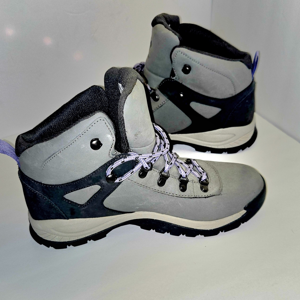 Gray and Black Hiking Boots